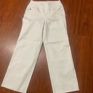 La Belle by Kim Gravel White High-Waist Wide Leg Jeans